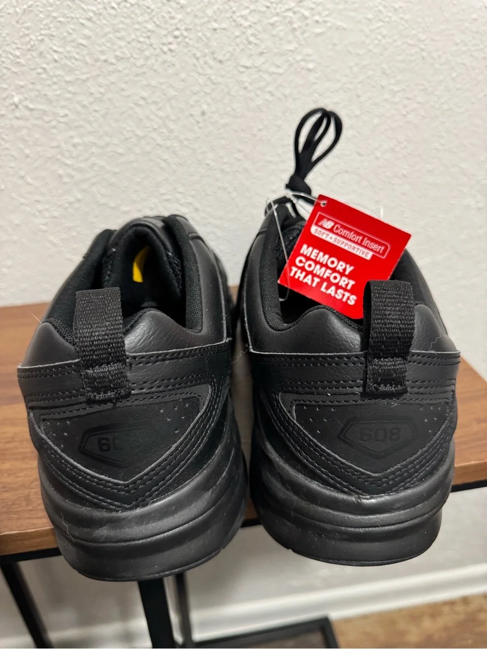 New Balance 608v5 Men's Black Leather Sneakers